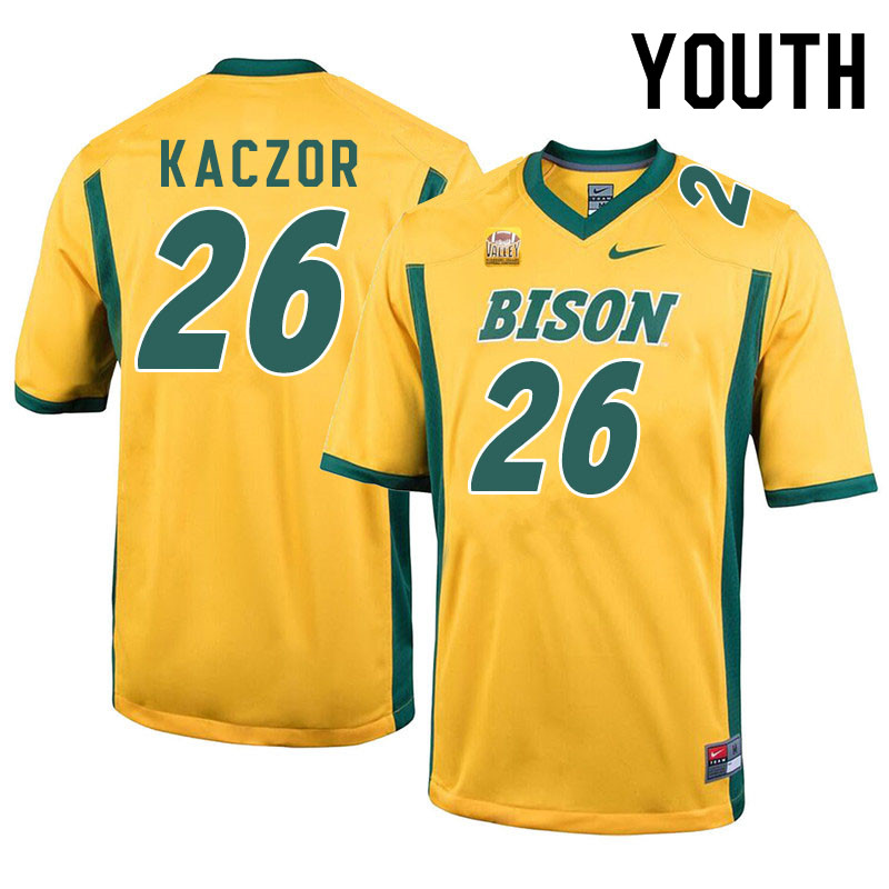 Youth #26 James Kaczor North Dakota State Bison College Football Jerseys Sale-Yellow - Click Image to Close